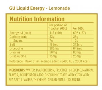 GU Liquid Energy Gel 60 g Лимонад