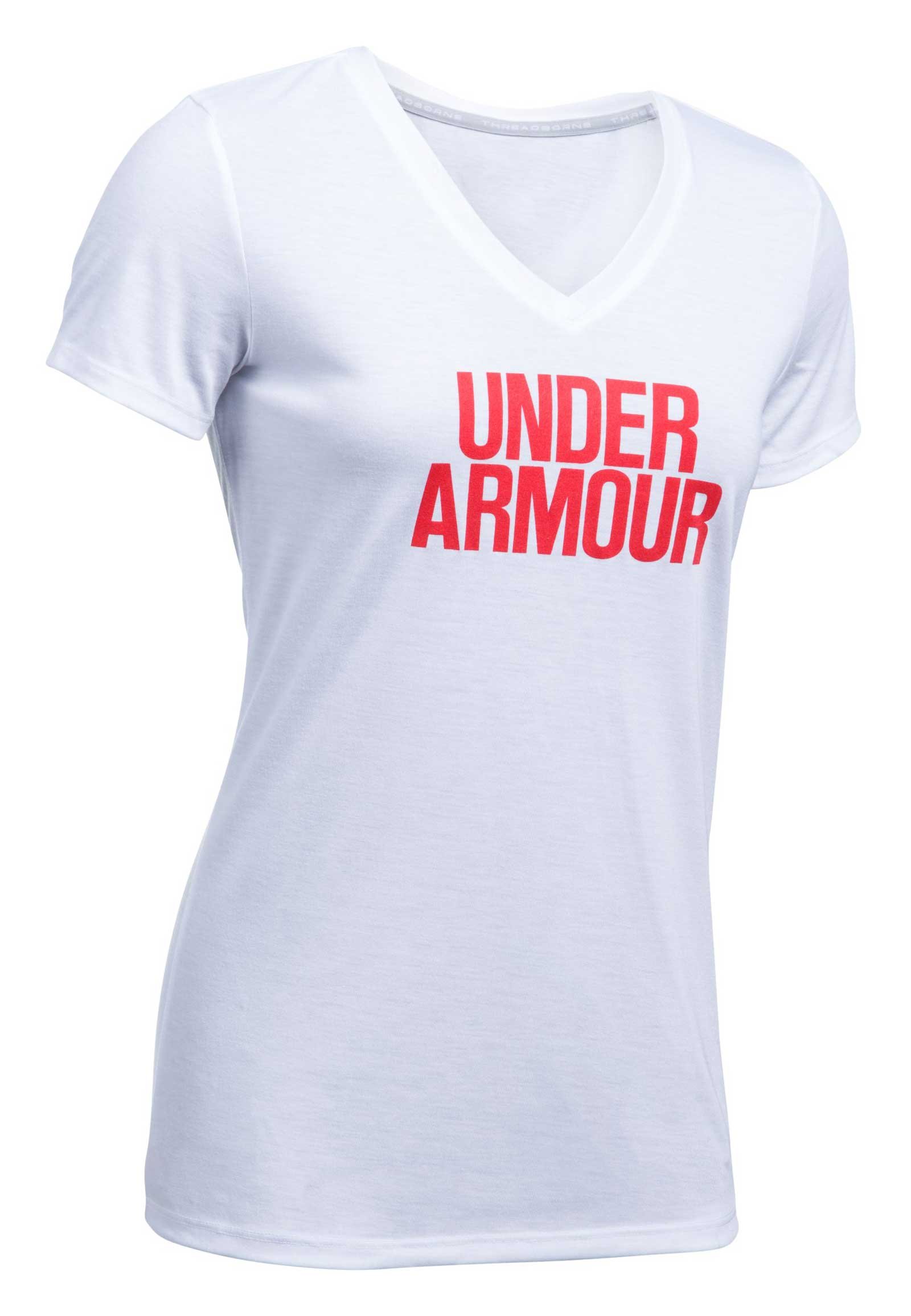 Under Armour Threadborne Train Wordmark V Neck Solid W RunLab