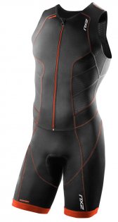 Мужской стартовый костюм 2XU черный с красной молнией артикул MT3859d BLK/DTR