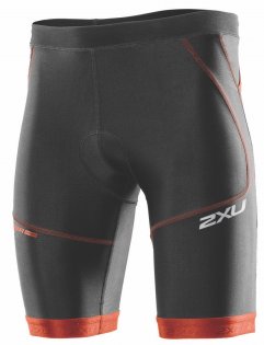 Мужские стартовые шорты 2XU черные с красным артикул MT3863b BLK/DTR