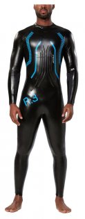 Мужской гидрокостюм 2XU R:3 Race черный с синим, вид спереди артикул MW2337c BLK/BLU