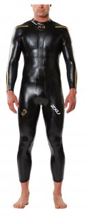 Мужской гидрокостюм 2XU X:3 Project X Wetsuit черный с золотым вид спереди артикул MW3415c BLK/GLD