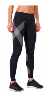 Компрессионные тайтсы 2xu Mid-Rise Compression Tights W WA2864b BLK/SWT