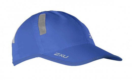 Кепка 2XU Running Cap артикул UR1188f DZB/DZB синяя с серым логотипом