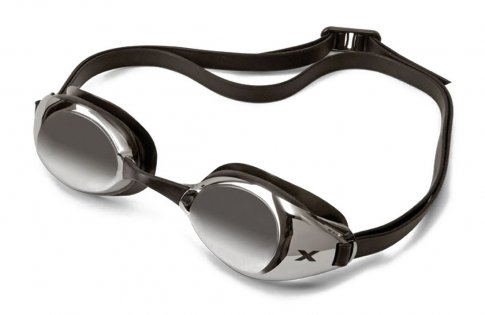 Очки для плавания 2XU Stealth Goggle-Mirror артикул UQ3979k BLK/BLK с зеркальными линзами и черным ремешком