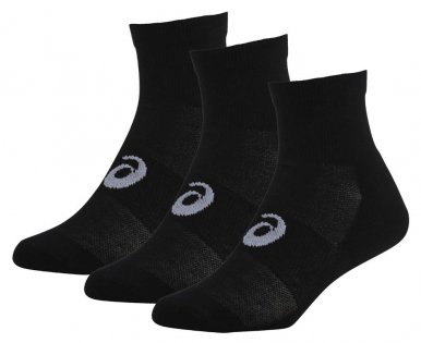Носки 3PPK Quater Sock 128065 0900 черные с серым логотипом спереди