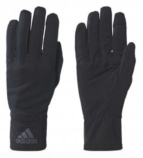 Перчатки Adidas Climaheat Gloves артикул CE4435 черные с логотипом и названием бренда на манжетах