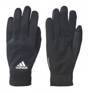 Перчатки Adidas Climawarm Fleece Gloves артикул BR0725 черные с белым логотипом на манжете