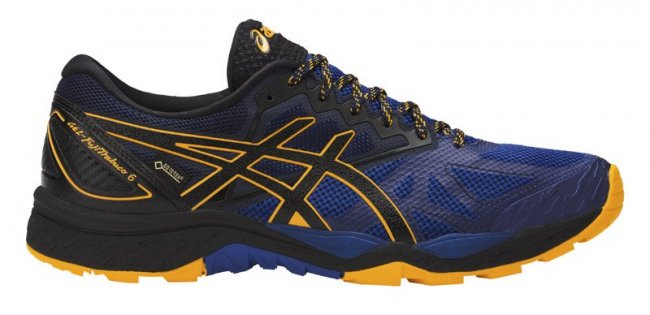 Кроссовки Asics Gel-FujiTrabuco 6 G-TX T7F0N 4990 синие с желтыми вставками