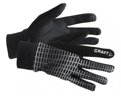 Перчатки Craft Brilliant 2.0 Thermal артикул 1904311 9999 черные со светоотражающим принтом