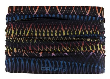 Шапка Craft Tube артикул 1904092 1102 черная с цветными волнообразными линиями