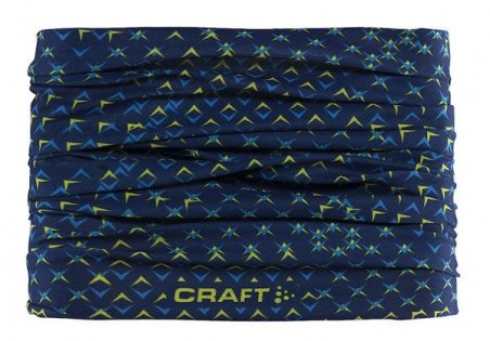Шапка Craft Tube артикул 1904092 3108 синяя с голубым и желтым рисунком