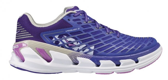 Женские кроссовки Hoka Vanquish 3 W артикул 1014792SPMC синие, сбоку название модели