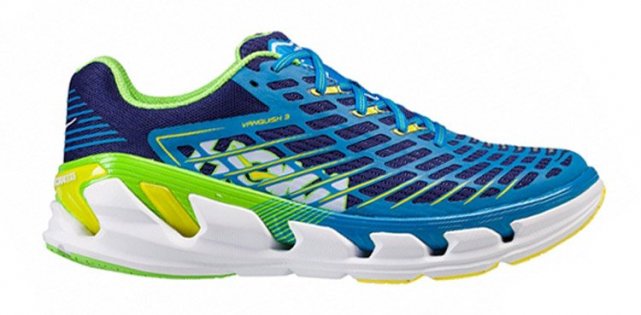 Кроссовки Hoka Vanquish 3 артикул 1014791BABP синий с зеленым, желтым и голубым