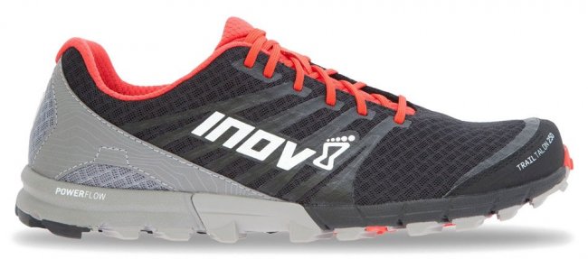 Кроссовки Inov8 Trailtalon 250 артикул 1051577 BRG черные с серым, с красным язычком и шнурками