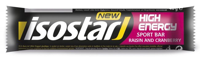Батончик Isostar Bar High Energy 40 g со вкусом клюквы