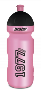 Фляжка Isostar Bidon 40 years 650 ml Розовая с черной крышкой