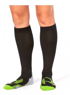 Компрессионные гольфы 2XU Compression Socks for Recovery W WA4424e BLK/GRY черные с зеленым
