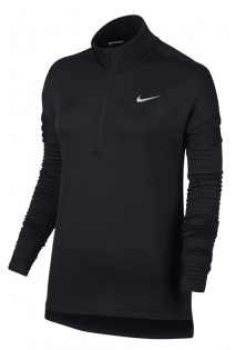 Женская кофта Nike Thermal Sphere Element Running Top W артикул 855521 010 черная с молнией до середины груди