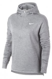 Женская кофта Nike Therma Sphere Element Running Hoodie W артикул 856684 012 серая с капюшоном, молния до середины груди
