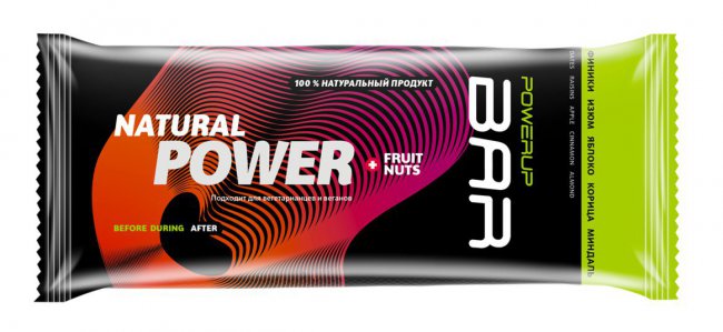 Батончик Powerup Bar Fruit+Nuts 50 g Финики, Изюм, Яблоко, Корица, Миндаль PUP-FN-A