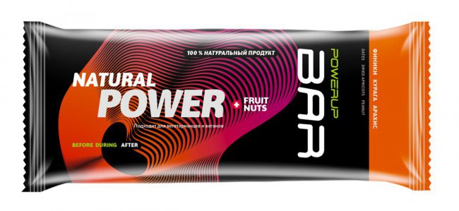 Батончик Powerup Bar Fruit+Nuts 50 g Финики, Курага, Арахис PUP-FN-DA