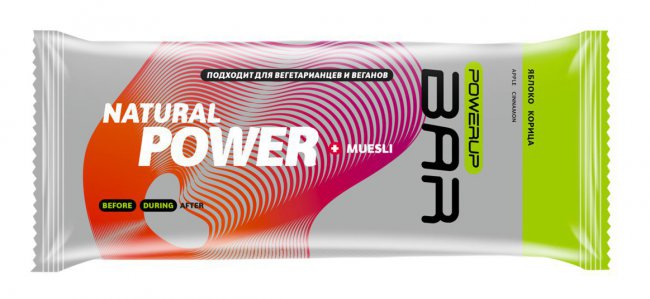 Батончик Powerup Bar Muesli 50 g Яблоко, Корица PUP-M-A