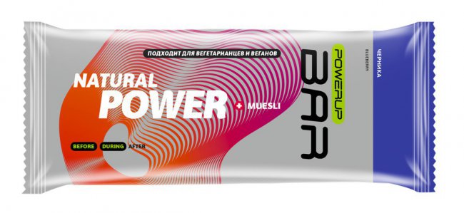 Батончик Powerup Bar Muesli 50 g Черника PUP-M-B