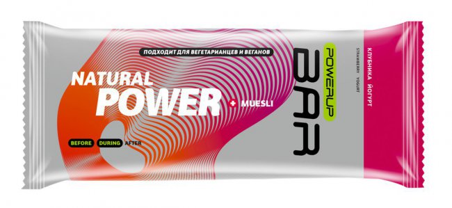 Батончик Powerup Bar Muesli 50 g Клубника, Йогурт PUP-M-S