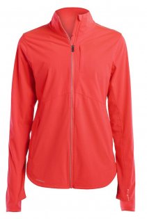 Женская куртка Saucony Vitarun Jacket W артикул SA81628 VR красная на молнии, воротник стойка, по бокам карманы