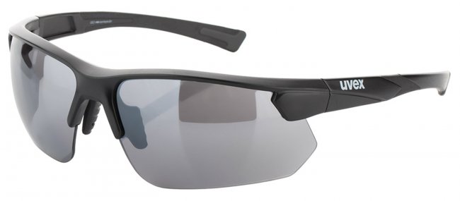 Очки Uvex Sportstyle 221 с серыми линзами и черной оправой артикул 0981.2216