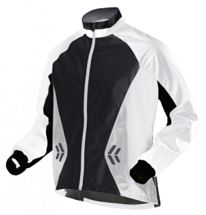 Куртка X-Bionic SphereWind Jacket белая с черными вставками на груди, манжетах и воротнике