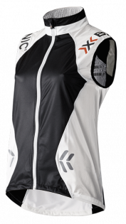 Женская жилетка X-Bionic SphereWind Vest W черная с белым на молнии, вортник-стойка