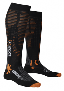Компрессионные гольфы X-Bionic X-Socks Accumulator черные с оранжевым и серым