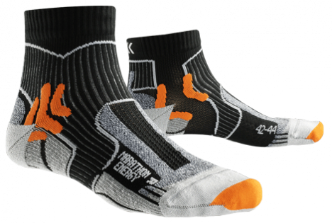Носки X-Bionic X-Socks Marathon Energy артикул X100094_B078 черные с серым и оранжевым