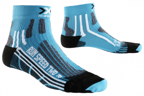 Женские носки X-Bionic X-Socks Run Speed Two W артикул X020436_A292 голубые с белым и черным