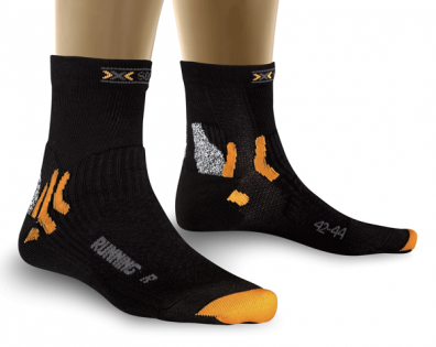Носки X-Bionic X-Socks Short артикул X020035_B000 черные с серым и оранжевым