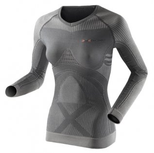 Женская термокофта X-Bionic XB Radiactor UW Shirt LG SL W артикул I020179_S006 серая с логотипом на груди