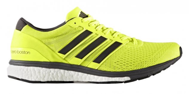 Кроссовки Adidas Adizero Boston Boost 6 артикул BB3320 желтые с черным, белая пена Boost