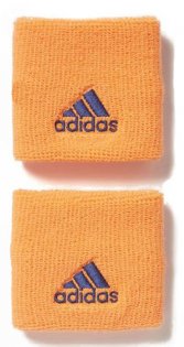 Повязки на руки Adidas Tennis артикул S97905 оранжевые две штуки с синим логотипом