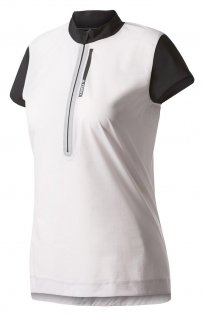 Женская футболка Adidas Terrex Agravic W артикул AZ2306 белая с черным воротником и рукавами, молния до середины груди
