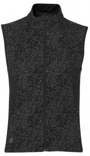 Жилетка Asics Lite-Show Vest артикул 146587 1179 черная, со светоотражающим принтом по всей площади