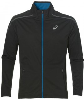 Куртка Asics Softshell Jacket артикул 146589 8154 черная куртка с синей молнией и карманами по бокам