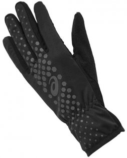 Перчатки Asics Winter Performance Gloves артикул 150004 0904 черные со светоотражающими элементами и логотипом