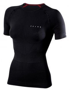 Женская футболка Falke Impulse Shirt Short Sleeve W артикул 39104 3000 черная обтягивающего кроя