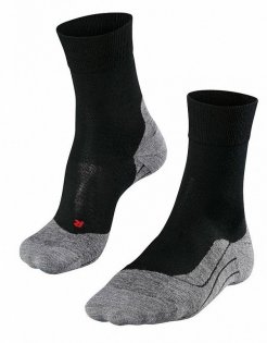 Носки Falke RU4 Wool артикул 16396 3010 черные с серой подошвой