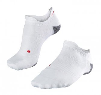 Женские носки Falke RU5 Invisible W артикул 16732 2020 белые с серой пяткой и красными буквами