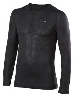 Кофта Falke Shirt Long Sleeve артикул 33421 3104 темно-серая с шерстью, на пуговицах до середины груди