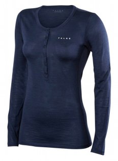 Женская кофта Falke Shirt Long Sleeve W артикул 33221 6116 синяя на пуговицах до середины груди