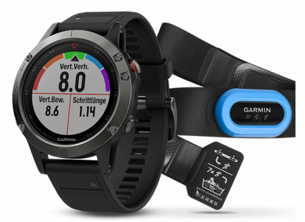 Часы Garmin Fenix 5 Sapphire + HRM-Tri черный корпус с черным ремешком плюс пульсометр для триатлона
